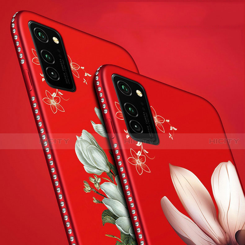 Handyhülle Silikon Hülle Gummi Schutzhülle Blumen für Huawei Honor V30 Pro 5G