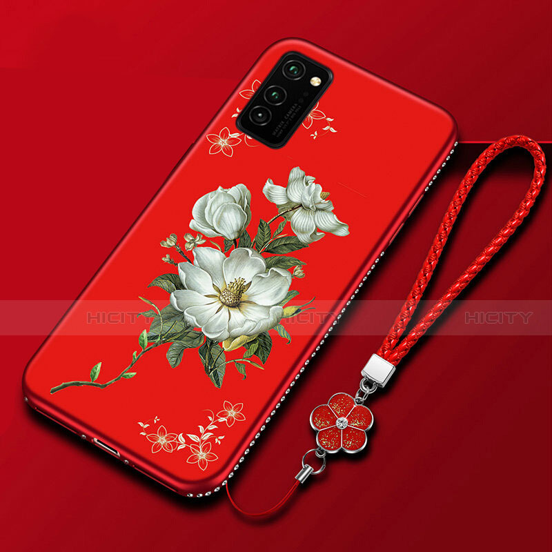 Handyhülle Silikon Hülle Gummi Schutzhülle Blumen für Huawei Honor V30 Pro 5G