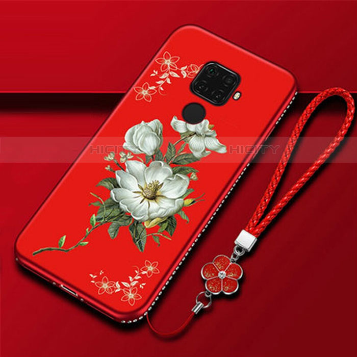 Handyhülle Silikon Hülle Gummi Schutzhülle Blumen für Huawei Nova 5i Pro groß