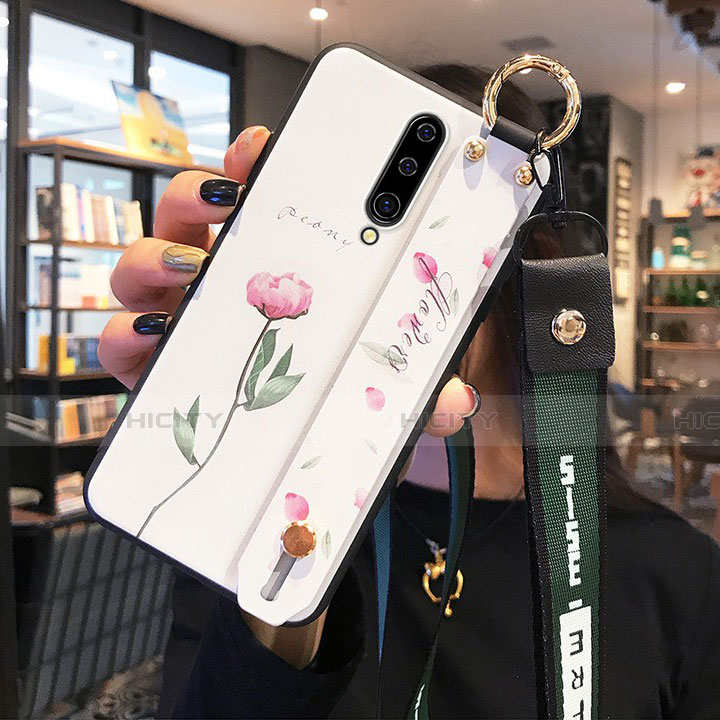 Handyhülle Silikon Hülle Gummi Schutzhülle Blumen für OnePlus 8 Rosa