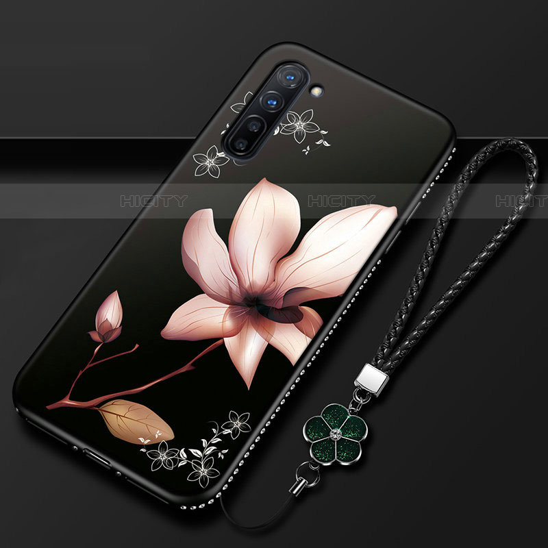 Handyhülle Silikon Hülle Gummi Schutzhülle Blumen für Oppo Find X2 Lite Braun