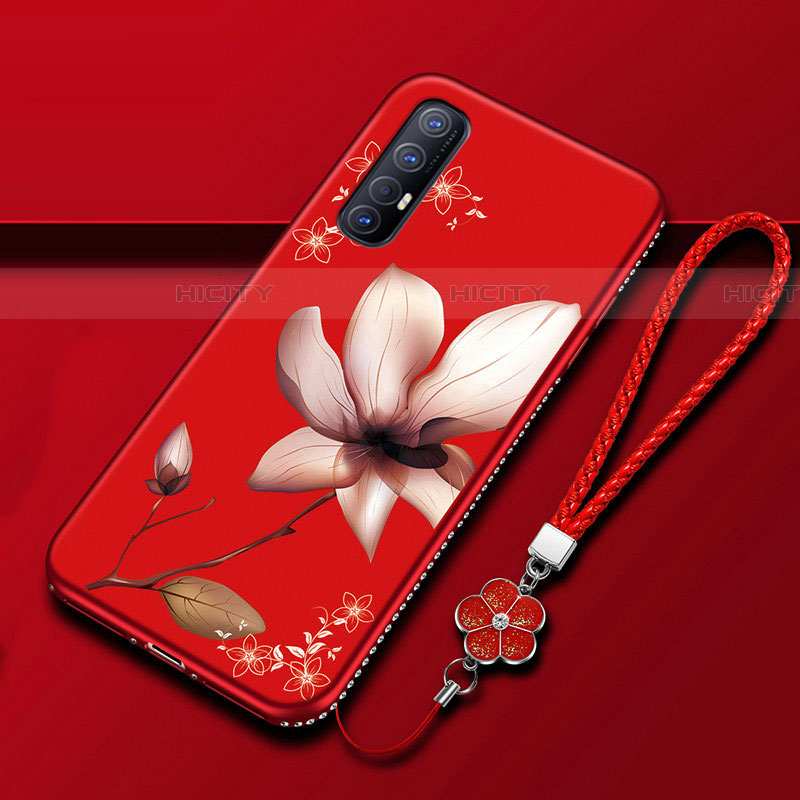 Handyhülle Silikon Hülle Gummi Schutzhülle Blumen für Oppo Find X2 Neo