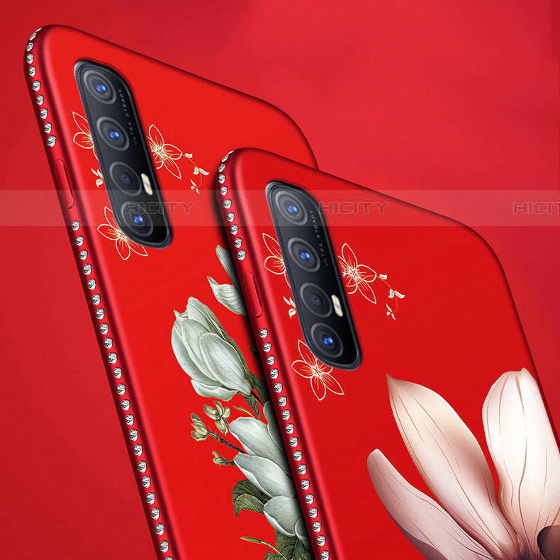 Handyhülle Silikon Hülle Gummi Schutzhülle Blumen für Oppo Find X2 Neo