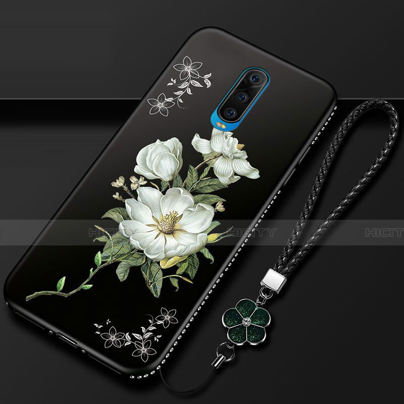 Handyhülle Silikon Hülle Gummi Schutzhülle Blumen für Oppo R17 Pro Weiß