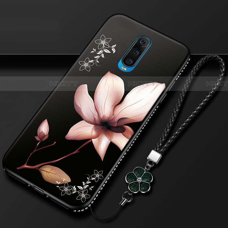 Handyhülle Silikon Hülle Gummi Schutzhülle Blumen für Oppo RX17 Pro Braun