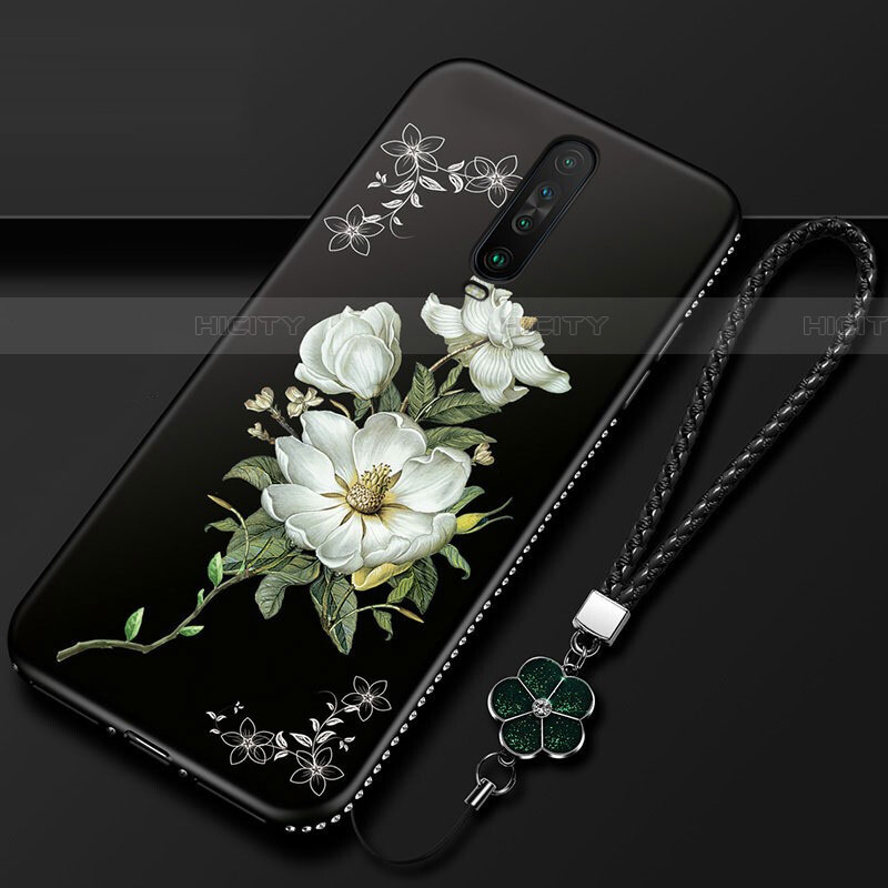 Handyhülle Silikon Hülle Gummi Schutzhülle Blumen für Xiaomi Poco X2 groß