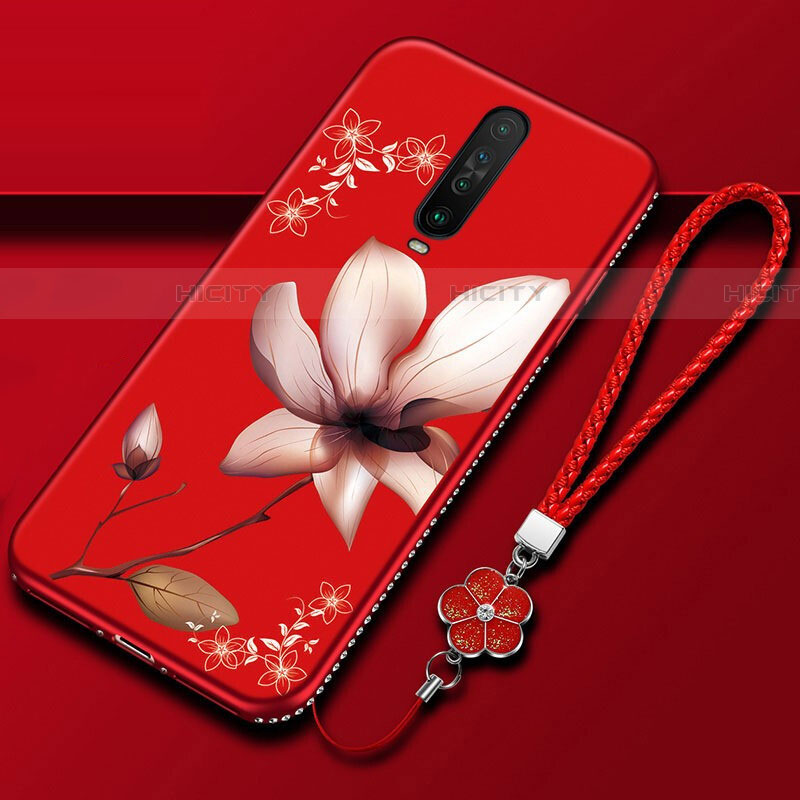 Handyhülle Silikon Hülle Gummi Schutzhülle Blumen für Xiaomi Poco X2 Fuchsie Plus