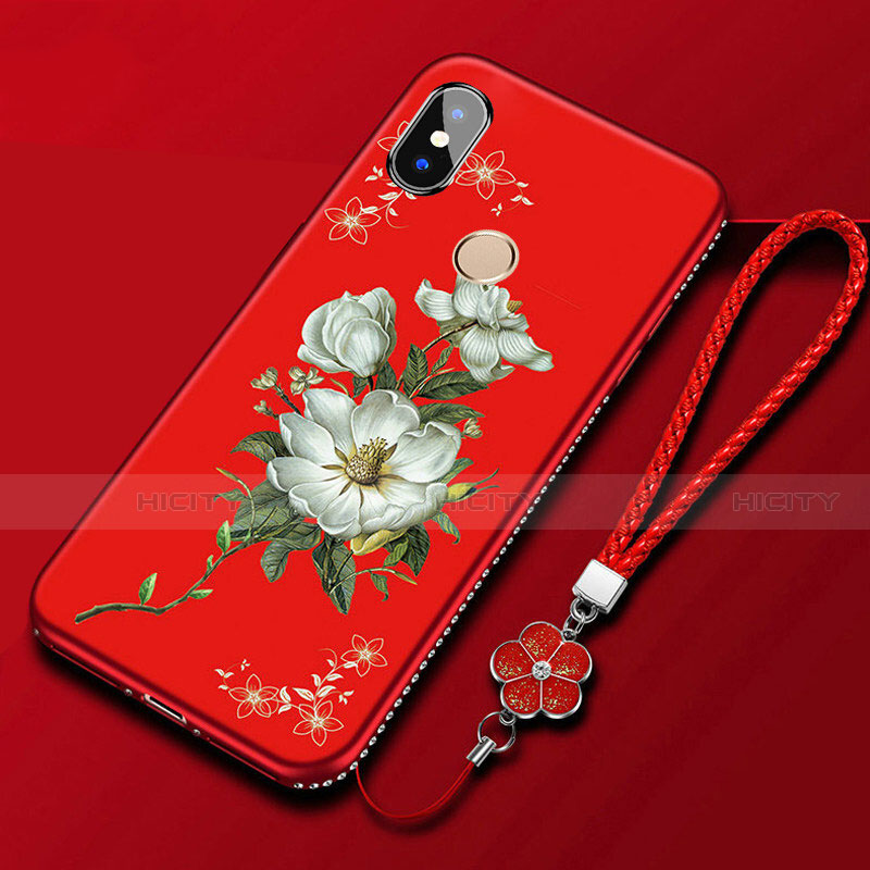 Handyhülle Silikon Hülle Gummi Schutzhülle Blumen für Xiaomi Redmi 6 Pro