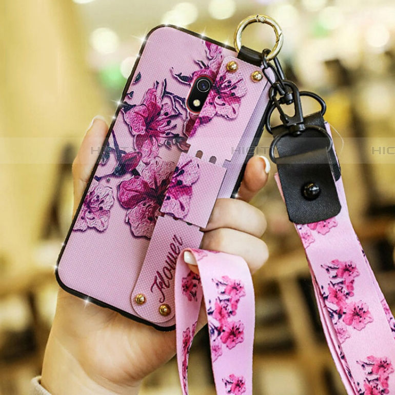 Handyhülle Silikon Hülle Gummi Schutzhülle Blumen für Xiaomi Redmi 8A groß