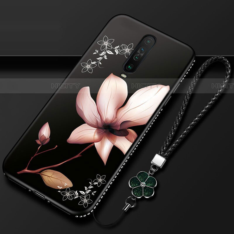 Handyhülle Silikon Hülle Gummi Schutzhülle Blumen für Xiaomi Redmi K30 5G Braun Plus