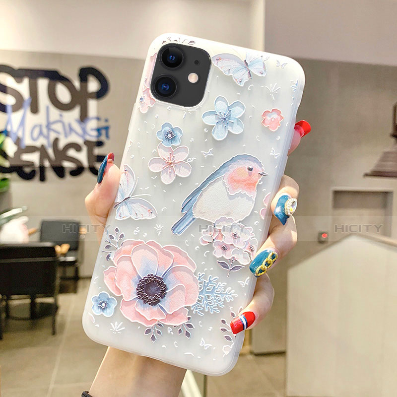 Handyhülle Silikon Hülle Gummi Schutzhülle Blumen H03 für Apple iPhone 11 groß