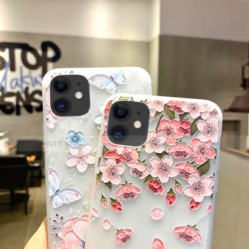 Handyhülle Silikon Hülle Gummi Schutzhülle Blumen H03 für Apple iPhone 11 groß