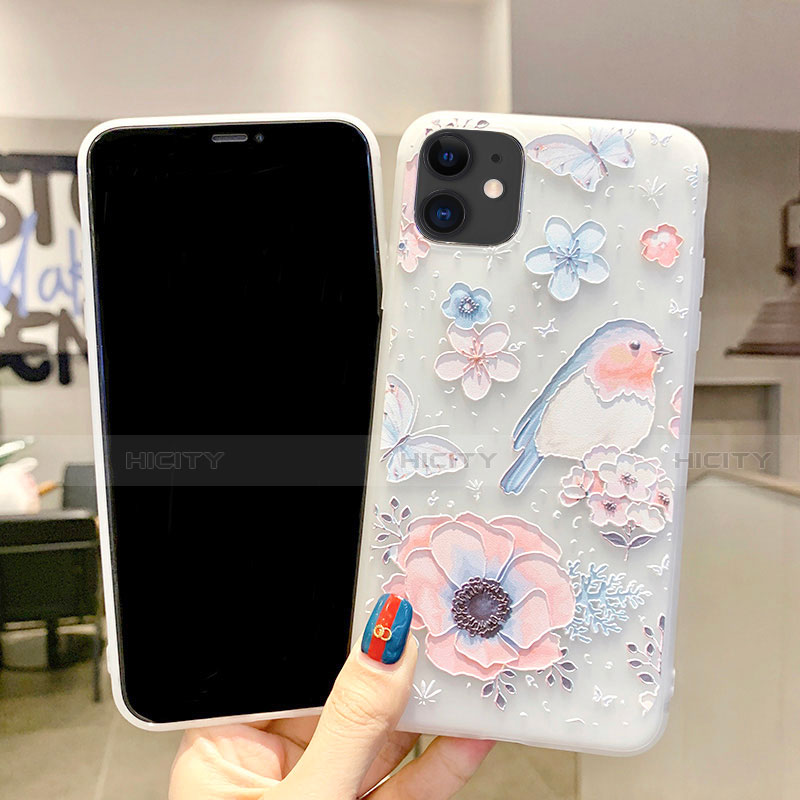 Handyhülle Silikon Hülle Gummi Schutzhülle Blumen H03 für Apple iPhone 11 groß