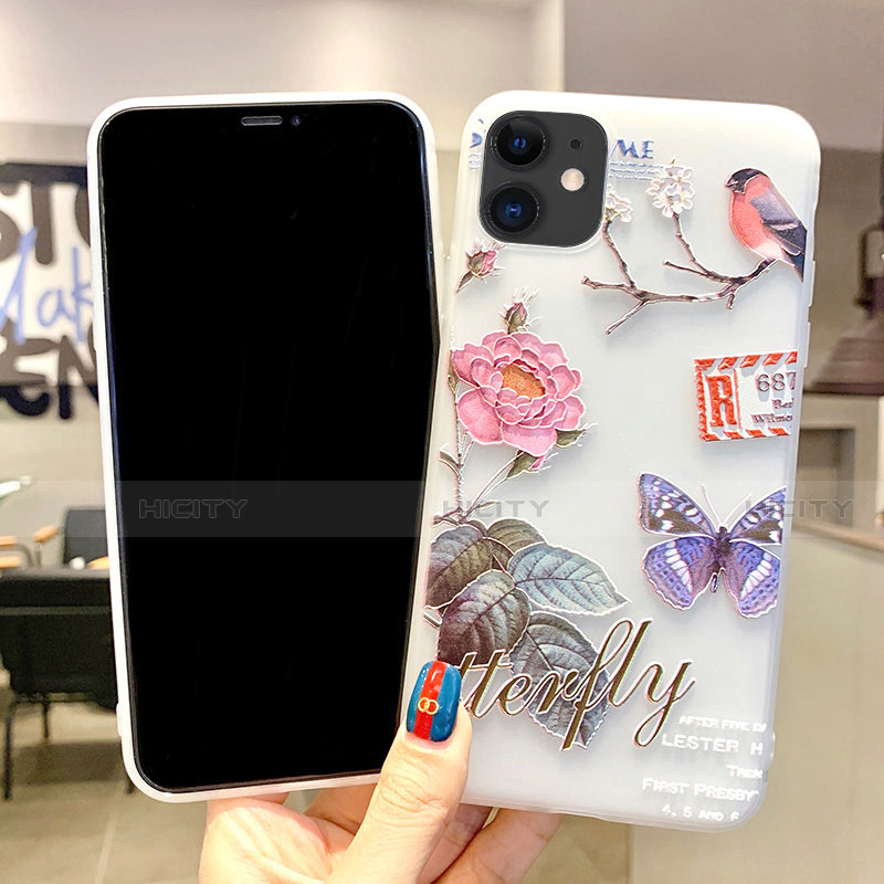 Handyhülle Silikon Hülle Gummi Schutzhülle Blumen H06 für Apple iPhone 11 groß