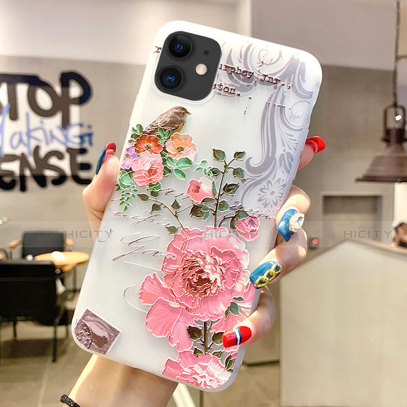 Handyhülle Silikon Hülle Gummi Schutzhülle Blumen H06 für Apple iPhone 11 groß