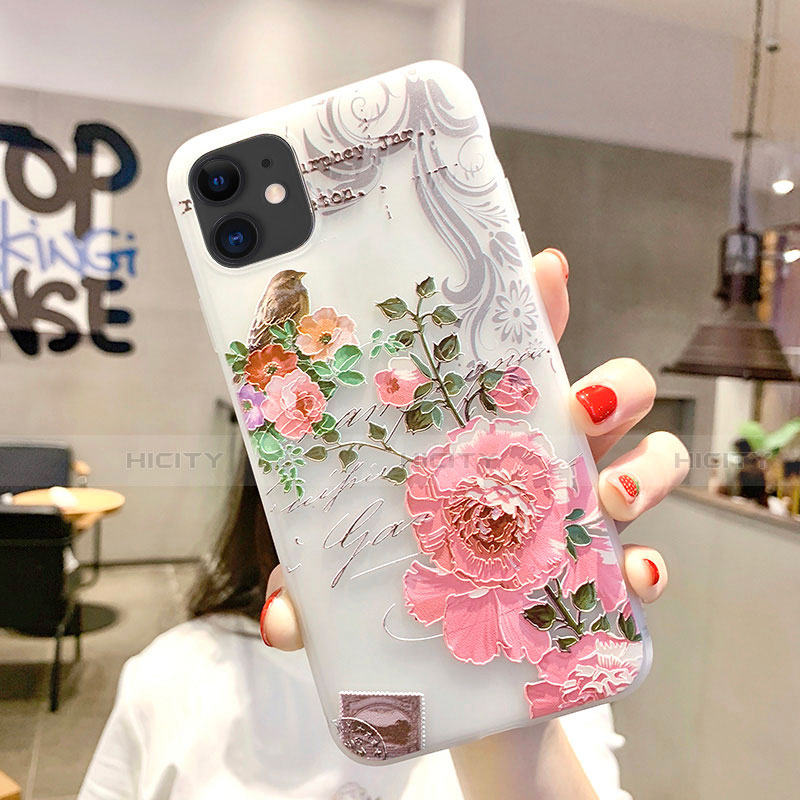 Handyhülle Silikon Hülle Gummi Schutzhülle Blumen H06 für Apple iPhone 11 groß