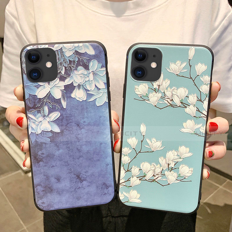 Handyhülle Silikon Hülle Gummi Schutzhülle Blumen H07 für Apple iPhone 11 groß