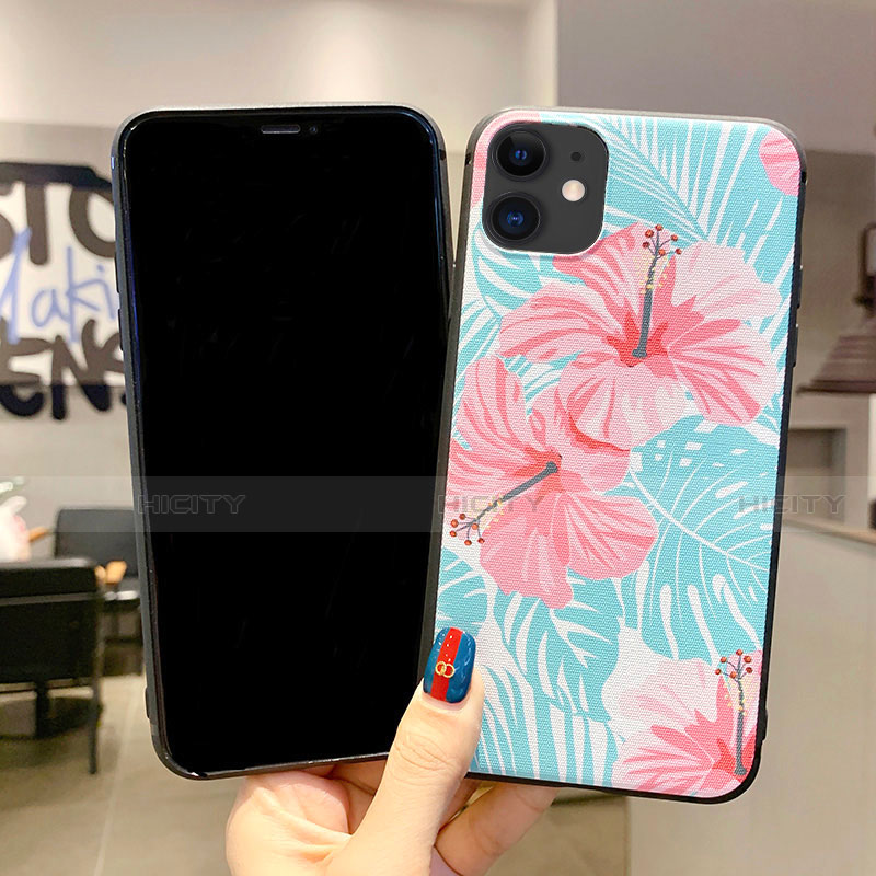 Handyhülle Silikon Hülle Gummi Schutzhülle Blumen H09 für Apple iPhone 11 groß