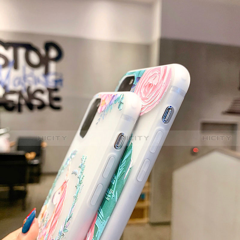 Handyhülle Silikon Hülle Gummi Schutzhülle Blumen H10 für Apple iPhone 11 groß