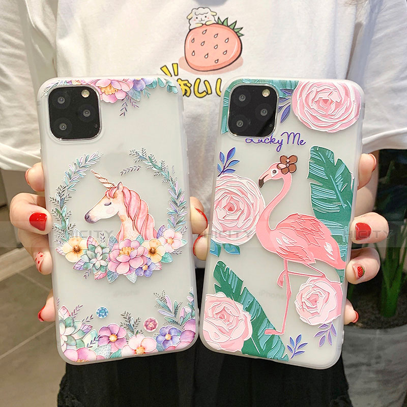 Handyhülle Silikon Hülle Gummi Schutzhülle Blumen H10 für Apple iPhone 11 groß