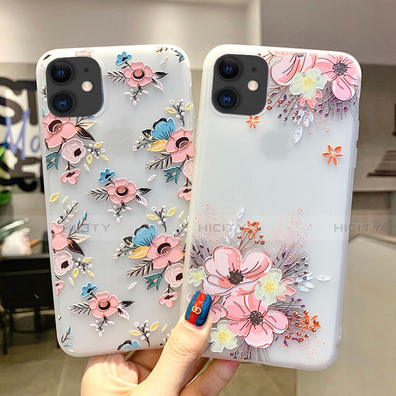 Handyhülle Silikon Hülle Gummi Schutzhülle Blumen H11 für Apple iPhone 11 groß