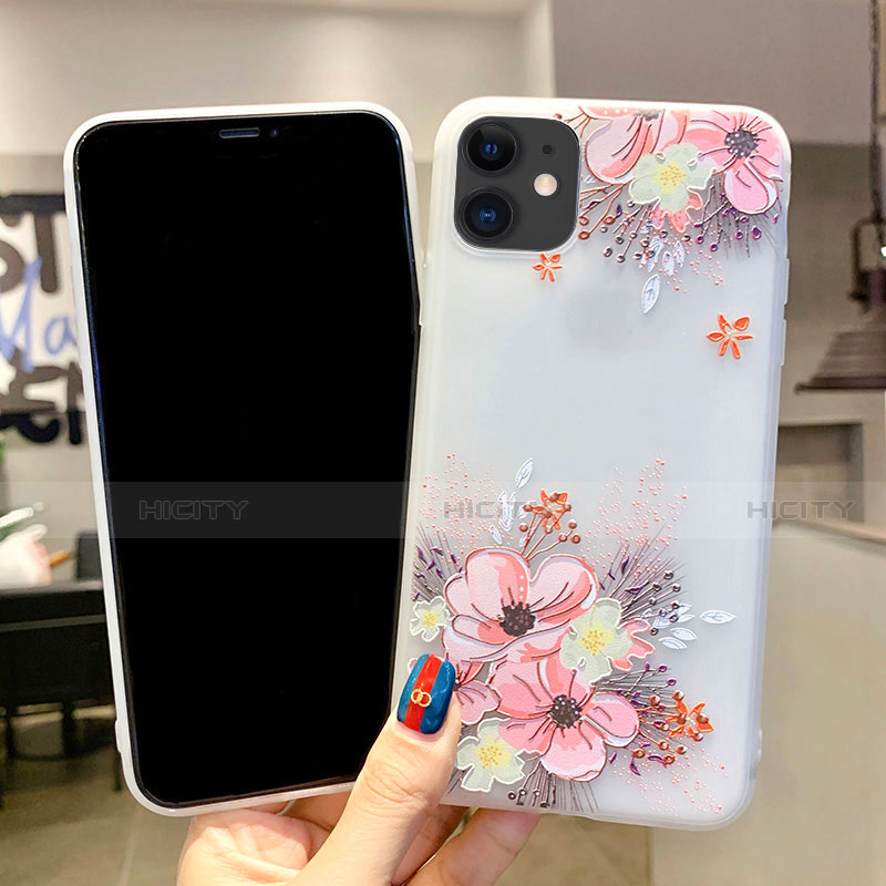 Handyhülle Silikon Hülle Gummi Schutzhülle Blumen H11 für Apple iPhone 11 groß