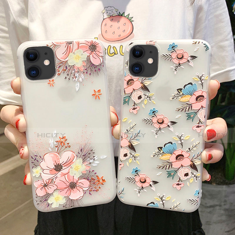 Handyhülle Silikon Hülle Gummi Schutzhülle Blumen H11 für Apple iPhone 11 groß