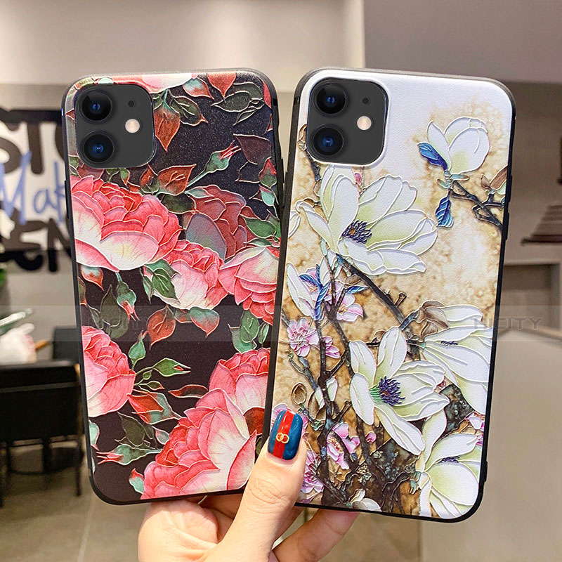 Handyhülle Silikon Hülle Gummi Schutzhülle Blumen H12 für Apple iPhone 11 groß