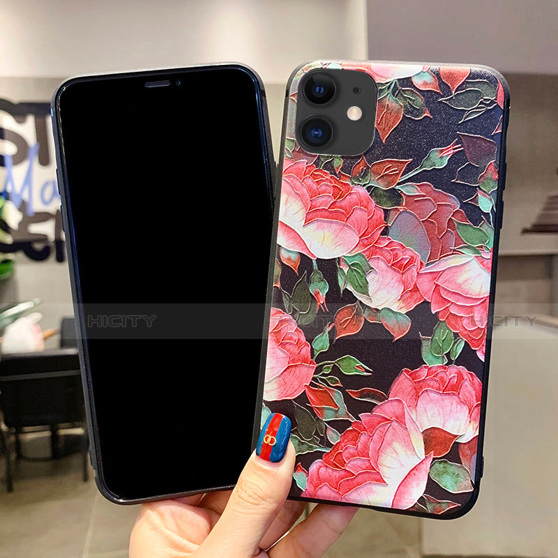 Handyhülle Silikon Hülle Gummi Schutzhülle Blumen H12 für Apple iPhone 11 groß