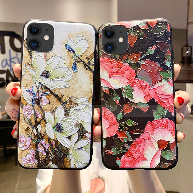 Handyhülle Silikon Hülle Gummi Schutzhülle Blumen H12 für Apple iPhone 11 groß