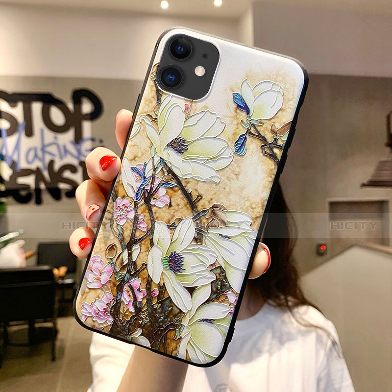 Handyhülle Silikon Hülle Gummi Schutzhülle Blumen H12 für Apple iPhone 11 groß