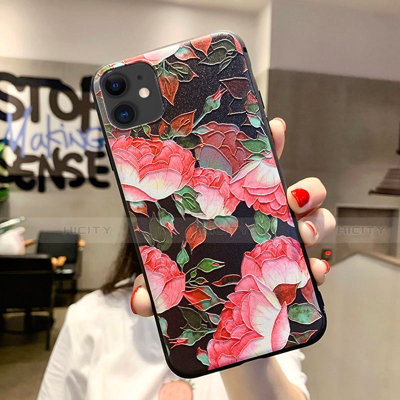 Handyhülle Silikon Hülle Gummi Schutzhülle Blumen H12 für Apple iPhone 11 groß