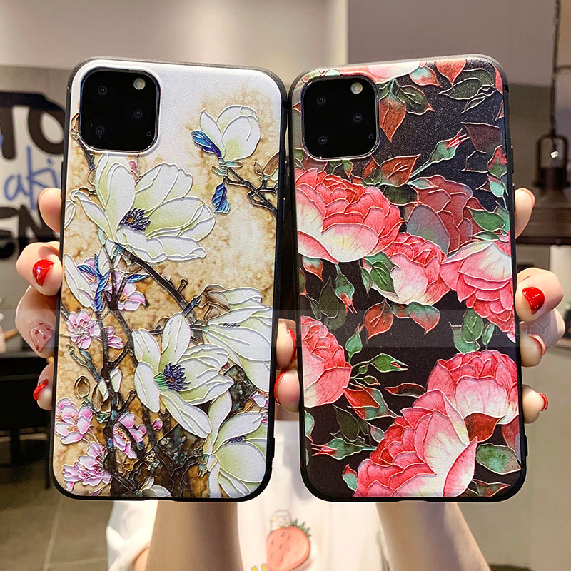 Handyhülle Silikon Hülle Gummi Schutzhülle Blumen H12 für Apple iPhone 11 Pro groß