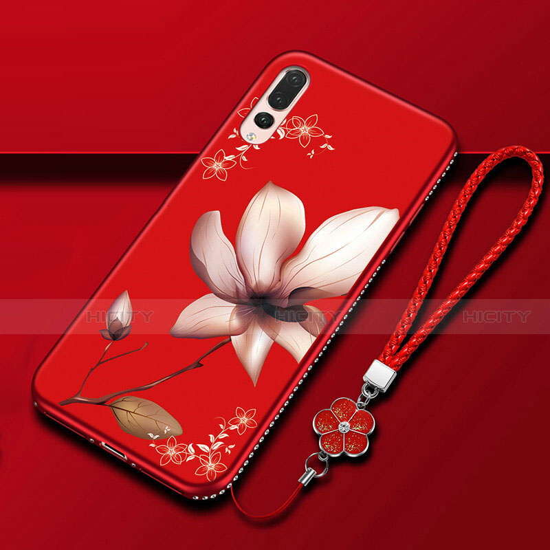 Handyhülle Silikon Hülle Gummi Schutzhülle Blumen K01 für Huawei P20 Pro