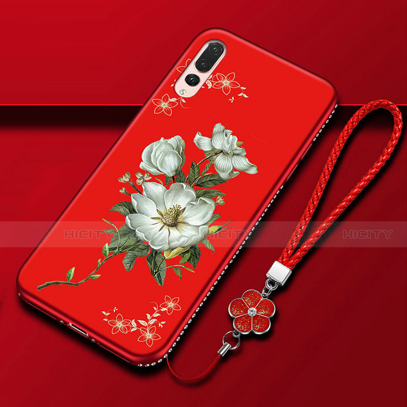 Handyhülle Silikon Hülle Gummi Schutzhülle Blumen K01 für Huawei P20 Pro