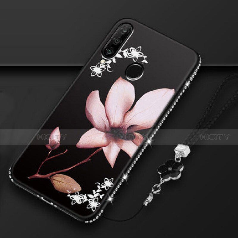 Handyhülle Silikon Hülle Gummi Schutzhülle Blumen K01 für Huawei P30 Lite XL groß