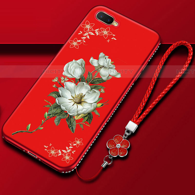 Handyhülle Silikon Hülle Gummi Schutzhülle Blumen M02 für Oppo RX17 Neo groß