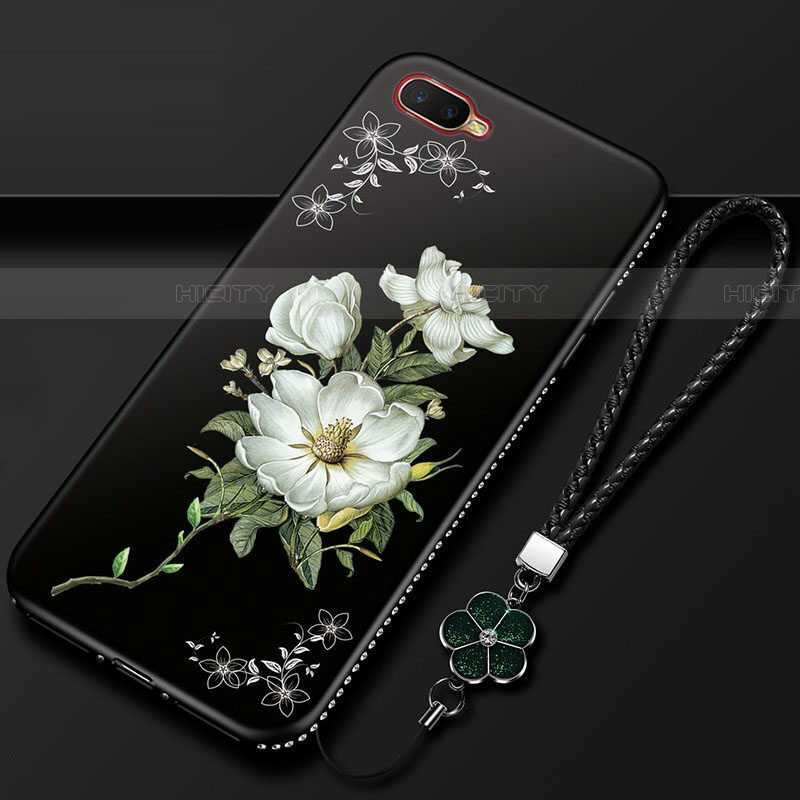 Handyhülle Silikon Hülle Gummi Schutzhülle Blumen M02 für Oppo RX17 Neo Weiß Plus