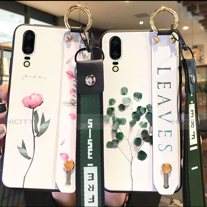 Handyhülle Silikon Hülle Gummi Schutzhülle Blumen P01 für Huawei P20