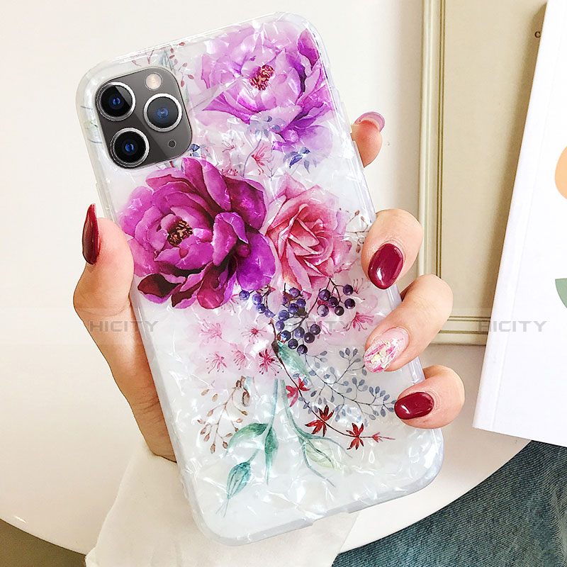 Handyhülle Silikon Hülle Gummi Schutzhülle Blumen S01 für Apple iPhone 11 Pro