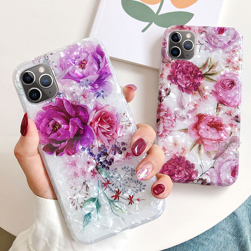 Handyhülle Silikon Hülle Gummi Schutzhülle Blumen S01 für Apple iPhone 11 Pro