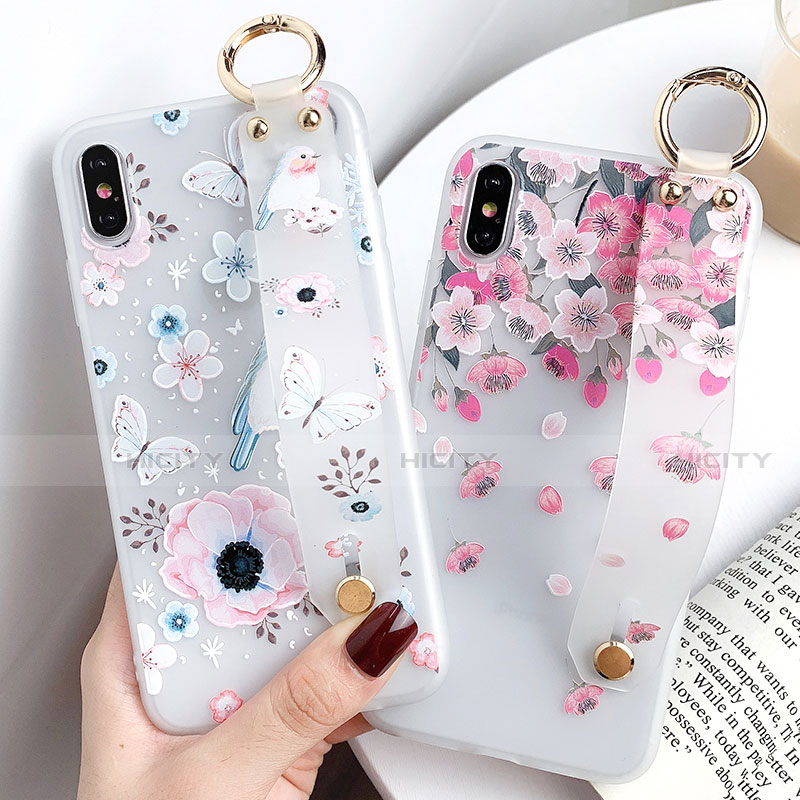 Handyhülle Silikon Hülle Gummi Schutzhülle Blumen S01 für Apple iPhone Xs Max