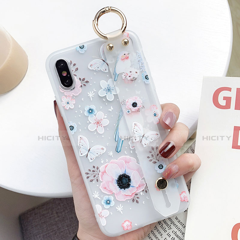 Handyhülle Silikon Hülle Gummi Schutzhülle Blumen S01 für Apple iPhone Xs Max