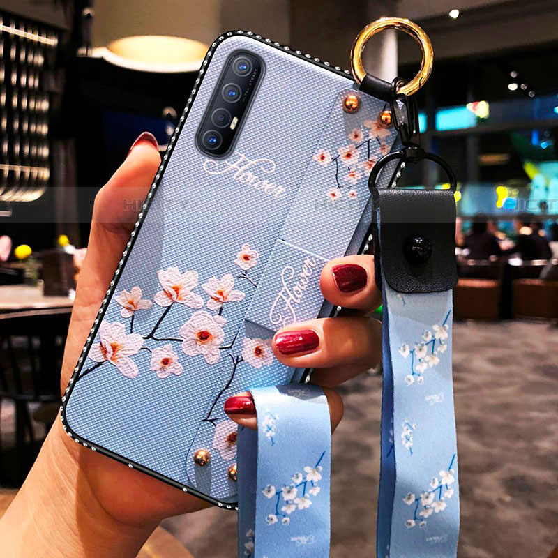 Handyhülle Silikon Hülle Gummi Schutzhülle Blumen S01 für Oppo Reno3 Pro