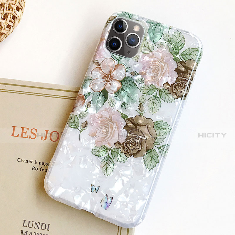 Handyhülle Silikon Hülle Gummi Schutzhülle Blumen S02 für Apple iPhone 11 Pro Grün