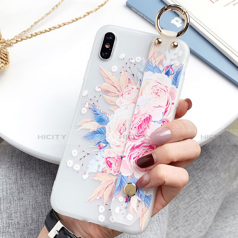 Handyhülle Silikon Hülle Gummi Schutzhülle Blumen S02 für Apple iPhone Xs Max