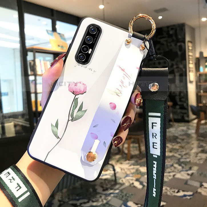 Handyhülle Silikon Hülle Gummi Schutzhülle Blumen S02 für Oppo Reno3 Pro