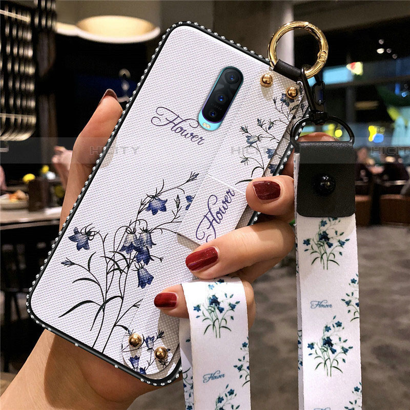 Handyhülle Silikon Hülle Gummi Schutzhülle Blumen S02 für Oppo RX17 Pro Weiß