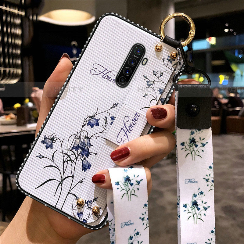 Handyhülle Silikon Hülle Gummi Schutzhülle Blumen S02 für Realme X2 Pro Weiß Plus