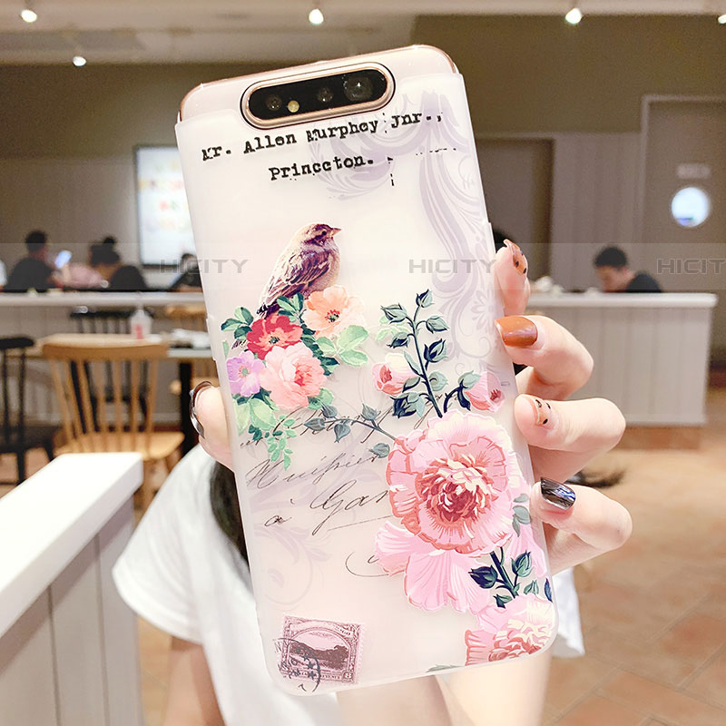 Handyhülle Silikon Hülle Gummi Schutzhülle Blumen S02 für Samsung Galaxy A90 4G groß